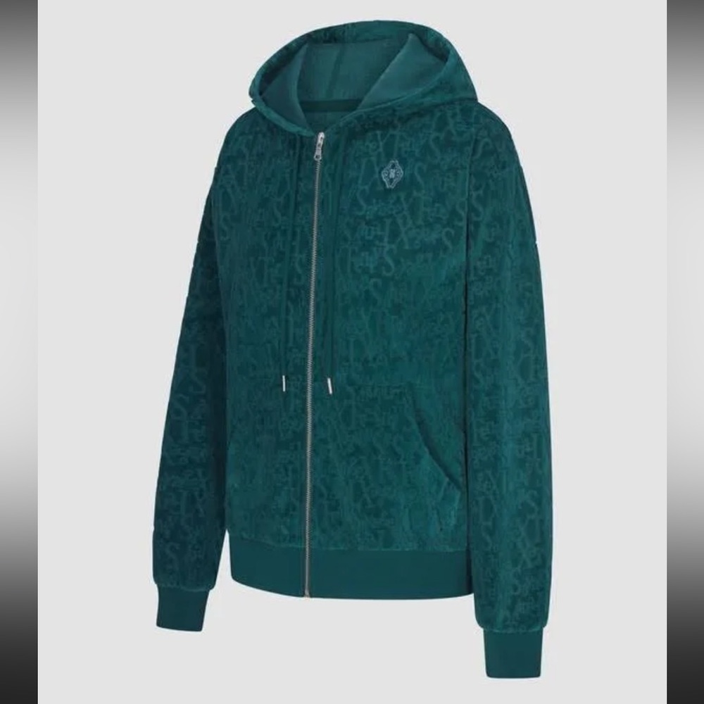 SAVAGE X FENTY SIGNATURE SCRIPT VELOUR ZIP-UP HOODIE
